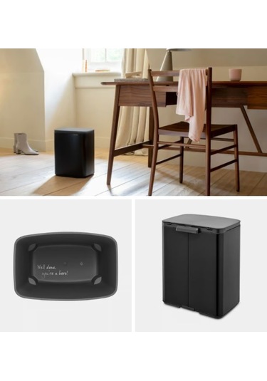 Brabantia Bo Mat Siyah Çöp Kutusu 12lt Siyah