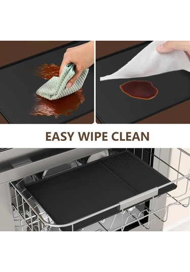 Elmpaly Beyaz Yükseltilmiş Kenarlı Silikon Kahve Makinesi Matı Kurutma Paslanmaz Yüzey Bulaşık Makinesi Uyumlu