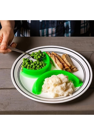 Dashanshop 2 Adet Kaymaz Silikon Tabak Ayırıcı - Isıya Dayanıklı, Kolay Temizlenen Gıda Saklama Çözümü Turuncu Turuncu