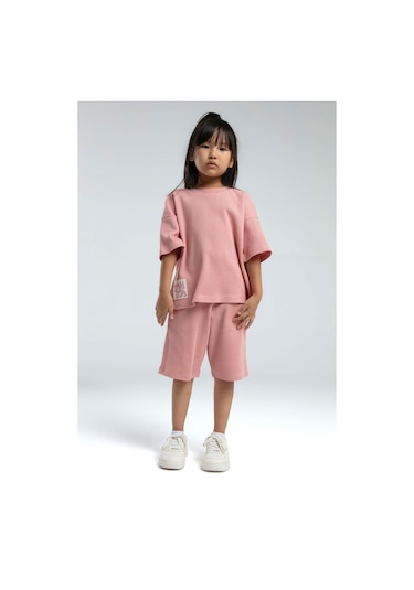 Rolypoly Kız Çocuk Pembe Bermuda Takım Pembe