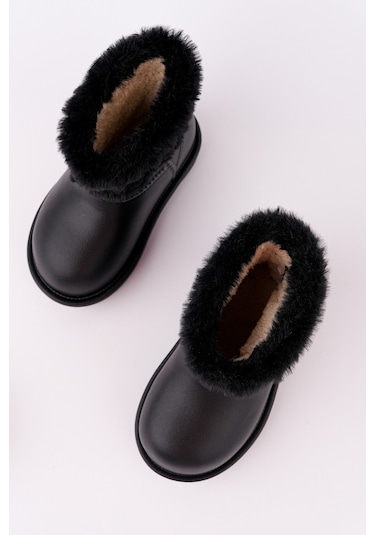 Muggo Frigus Çocuk Kürklü Yağmur Ve Kar Botu Siyah