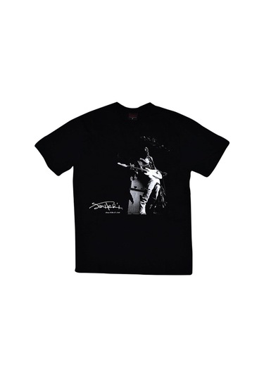 Jimi Hendrix Baskılı T-shirt SIYAH Siyah