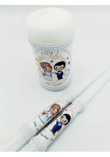 Volsebnyj Suvenir 3 Adet Düğün Mumu 409749303 Beyaz