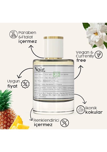 K10 Kadın Edp Parfüm 50 Ml 9% Amber - Çiçeksi