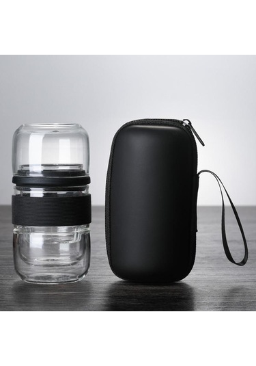 Homyl Seyahat Çay Seti Cam Ev Ofis Hediyeleri Için Siyah Siyah