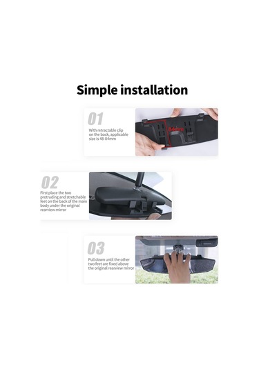 Dikiz Aynası Kavisli Dışbükey Dikiz Aynası Üzerinde Geniş Açılı Ayna Klipsi Kör Noktayı Azaltın