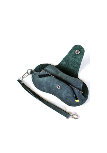 Bouscrab Gerçek Deri Özel Tasarım Gözlük Kılıfı Yeşil