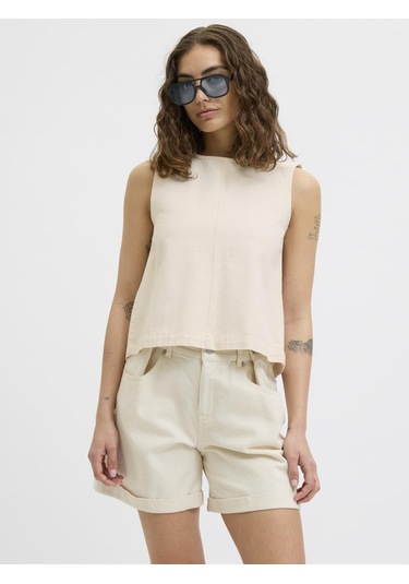 Jack & Jones Kadın Sirt Detayli Denim Bluz - Dora - 12277036 Off-white Denim