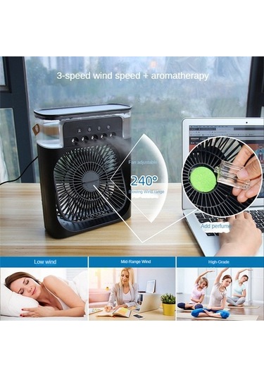 Ofis Yatak Odası-b Için Klima 5 Delikli Sprey Sessiz Masa Fanı 2087 Yeşil