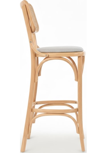 Sofa Hazeranlı Ahşap Bar Sandalyesi Natural
