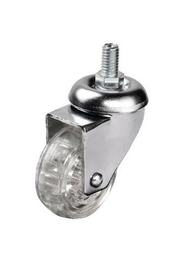 302 - 50x20 Mm Şeffaf Makaralı Vidalı Teker Çok Renkli