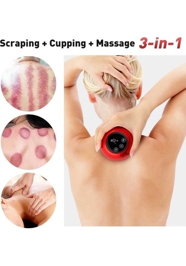 Willowhaven 3 In 1 Elektrikli Vakum Çukurluğu Cihazı Vücut Masajı Kırmızı Renkli Model Kırmızı