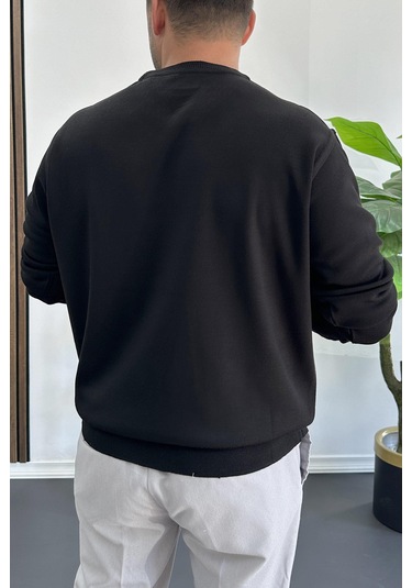 Erkek Bisiklet Yaka Normal Kalıp Kazak Siyah Edw410 Siyah