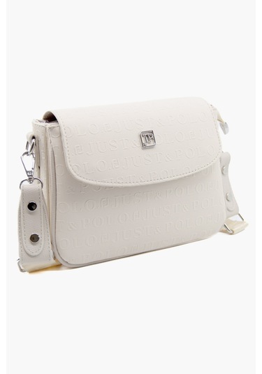 Just Polo Yeni Sezon Kolon Askılı 4 Bölmeli Kadın Omuz Çantası Ve Cüzdan Kombini Pbu217402 Krem