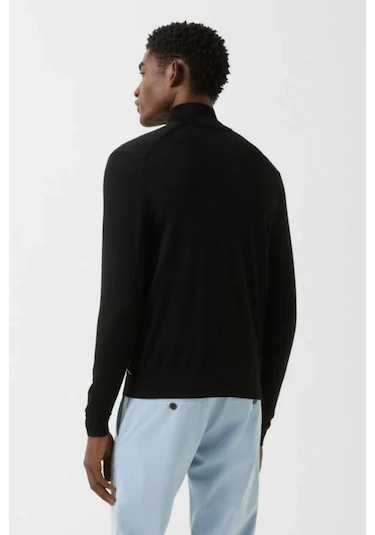 Bogner Oscar Lüks Klasik Stil, Erkek Yün Triko Ceket Siyah