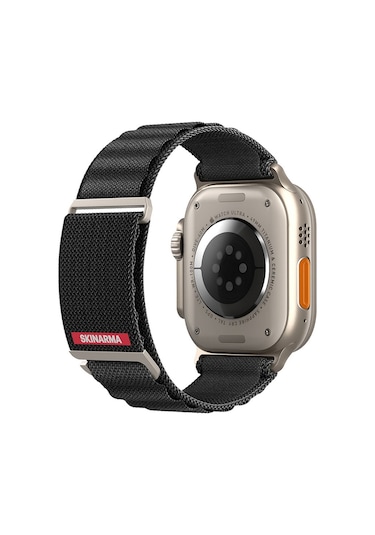 Watch Ultra 49mm Kordon Skinarma Kobu Hasır Strap Kayış Siyah