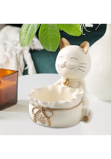 Lijinxu Magideal Reçine Şanslı Kedi Heykeli