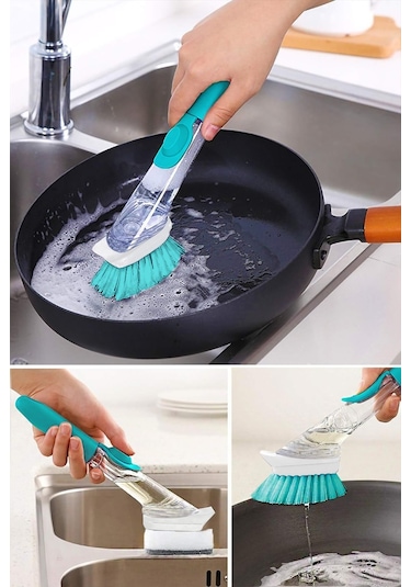 Smarter Deterjan Hazneli Bulaşık Fırçası Yeşil 20 CM