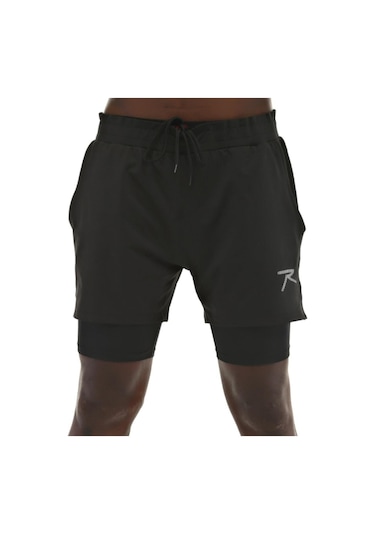 Erkek Taytlı Spor Şort Pan Siyah 001