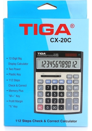 Tiga CX-20C Profesyonel 12 Hane Hesap Makinesi