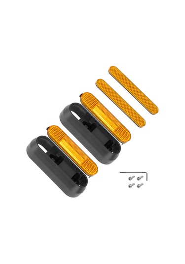 Tenfowee Elektrikli Scooter İçin 4'lü Sarı Reflektörlü Jant Kapak Seti - Sağlık Ve Güvenlik Artırıcı, Su Geçirmez, Tornavida Ve Vida Dahil