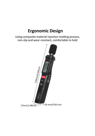 Springsun Fy8862 Kalem Tipi Gürültü Sayacı Ekran Gürültü Test Cihazı Pilsiz Siyah