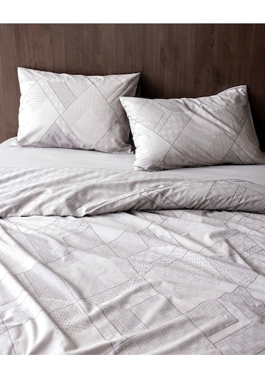 Aurelie Tek Kişilik %100 Pamuk Ranforce Baskılı Nevresim Takımı - Gri 8684427282687 Gri