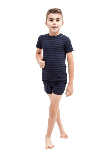 The Don Aile Lacivert-Siyah Çizgili Erkek Atlet Takımı [Atl] (2-8