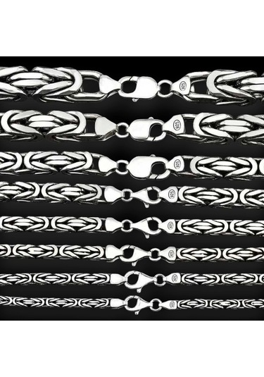 İpek Silver 925 Ayar Gümüş Kare Kral Zincir 3 Mm