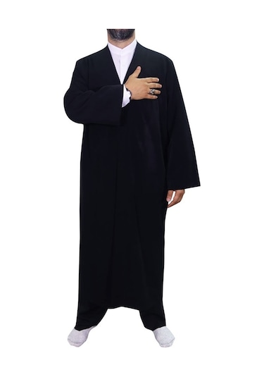 Akıncı Tekstil Namaz Cübbesi Buhara Yaka Siyah