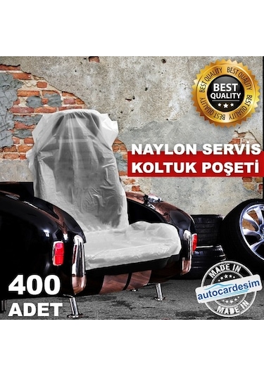 Her Marka Araca Uygun Naylon Oto Koltuk Servis Poşeti 400 Adet