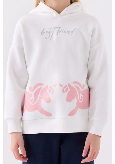 Kız Çocuk Eşofman Takımı Krem