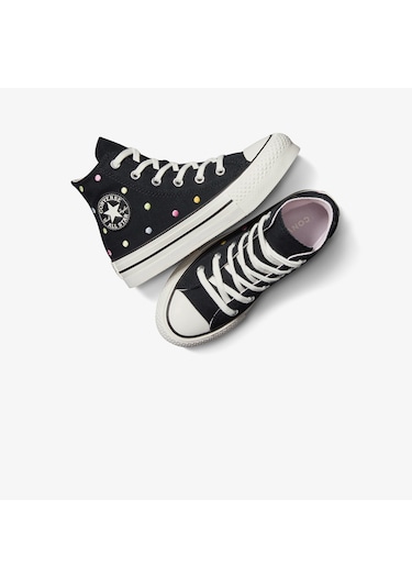 Converse Chuck Taylor All Star Eva Lift Polka Dots Çocuk Siyah Platform Sneaker A12609c Siyah