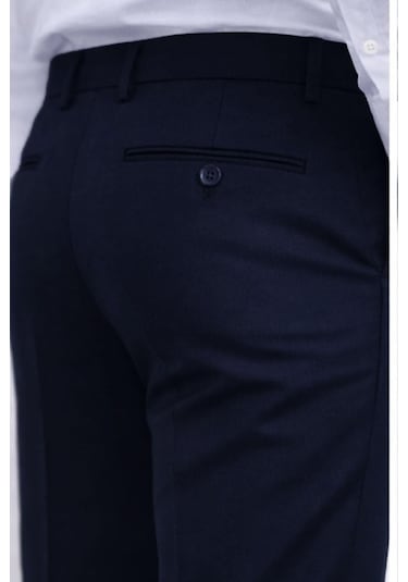 Classics Men Caserta Regular Fit Erkek Armürlü Keten Pantolon - 7635 Lacivert