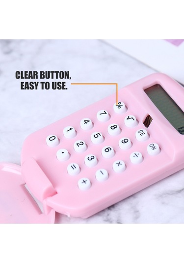 Aubyhe Sevimli Hayvan Desenli Katlanır Mini Hesap Makinesi Taşınabilir Ve Renkli Okul & Ofis Aracı Diğer