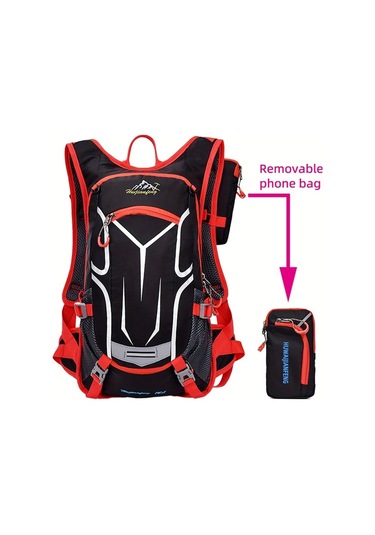 Oldfriend Kırmızı Çok Fonksiyonlu Açık Hava Spor Sırt Çantası Bisiklet Yürüyüş Dağcılık Seyahat Su Şişesi Cebi Nefes Alabilen Reflektif Kırmızı