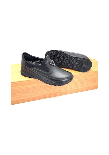 Umut Marяka Hakiki Deri Tam Ortopedik Kadın Ayakkabı Siyah