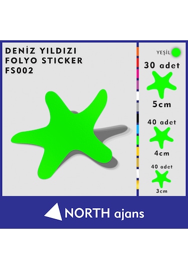 Deniz Yıldızı Folyo Duvar Sticklerı Yeşil