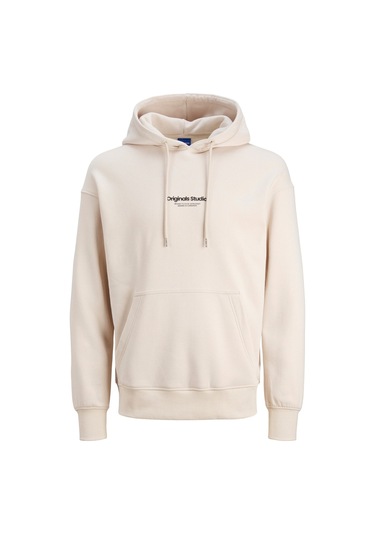 Jack&jones Kapüşonlu Rahat Kesim Bej Erkek Sweat 12241687 001