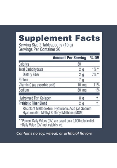 Marine Collagen Peptides + Hyaluronic Acid & C Powder, 7 Oz 200 G Powder