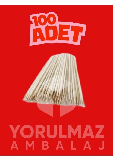 25 Cm Çöp Şiş 100 Adet Ahşap Tek Kullanımlık Mangal Ve Barbekü Şişi