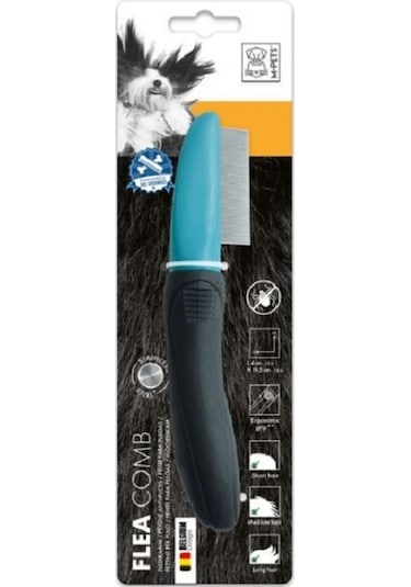 M-Pets 10105199 Flea Comb Köpek Dış Parazit Tarağı 19 CM Mavi