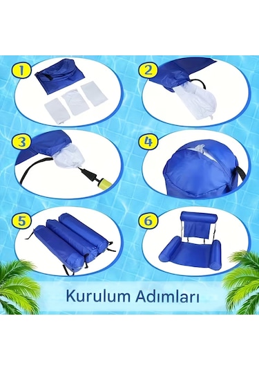 Şişme Su Şezlongu Cobalt Mavisi