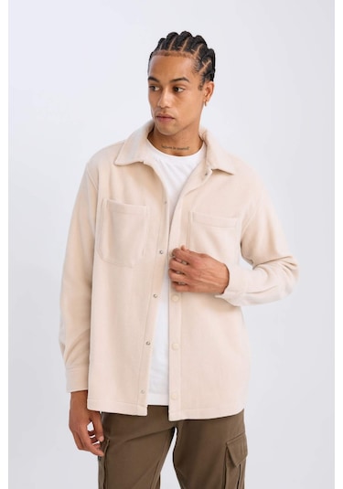 DeFacto Relax Fit Polar Uzun Kollu Gömlek A4782AX24WNBG721 Bej