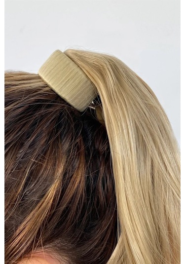 Caş Dekorasyon Küllü Sarı Çıtçıtlı Dalgalı At Kuyruğu Saç 16 Sarı