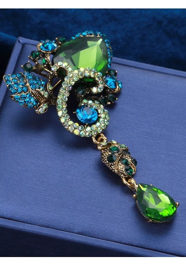 Beautiful Detail Orijinal Büyük Broş 186934795 Yeşil