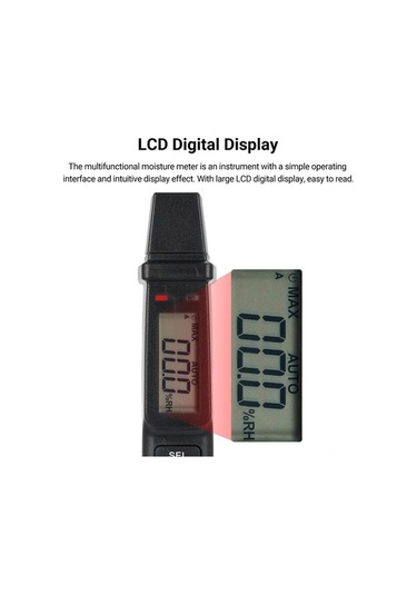 Fortunelane Fy8861 Ahşap İnşaat Nem Ölçer - Sıcaklık Ölçer, Nem Oranı Ölçer, Pil Dahil Değil