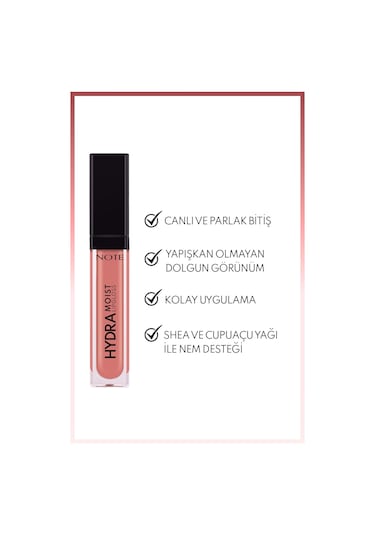 Note Cosmetique Hydramoist Lipgloss 02 Bare Blush Nemlendirici Dudak Parlatıcısı - Nude