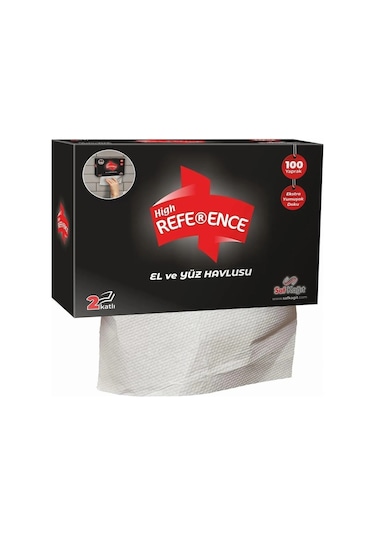 Reference El Yüz Havlusu 2 Katlı 100'lü X 24 Paket Siyah