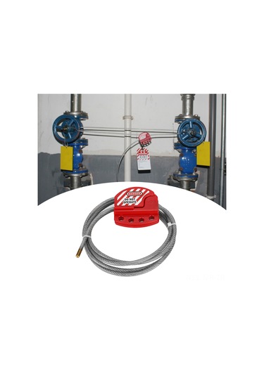 Geeroyoo Stok Durumu Güvenlik Kablosu Kilit - 4mm Paslanmaz Çelik, 4 Anahtar Delikli, Etiketli, Kimyasal-elektrik Endüstrisi İçin 1.8m Uzunluk